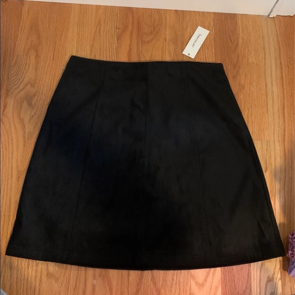Francesca’s black suede skirt